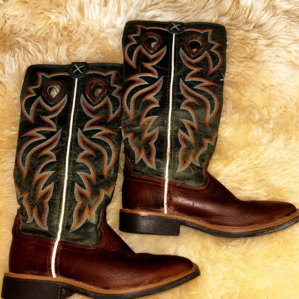 Twisted X Kids Boots - Green and Brown